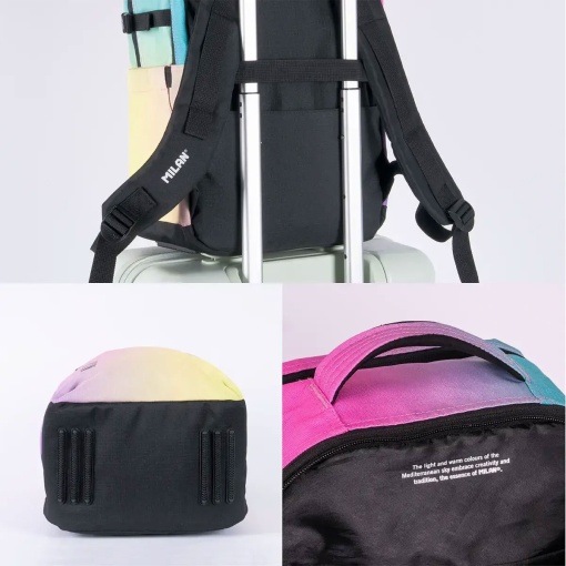 MILAN Sunset pink backpack, 45.5x28x20cm, adaptable to a trolley.