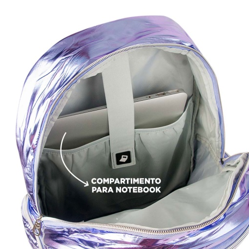 Backpack with 15" laptop bag REBECCA BONBON metallic 44x33x13cm assorted