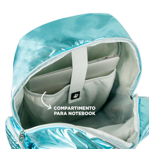 Backpack with 15" laptop bag REBECCA BONBON metallic 44x33x13cm assorted