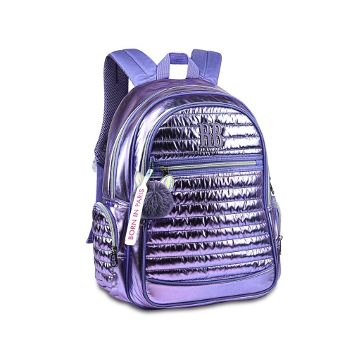 Backpack with 15" laptop bag REBECCA BONBON metallic 44x33x13cm assorted