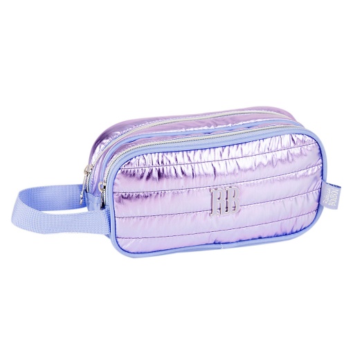 Estuche doble con asa REBECCA BONBON metalizado surtido