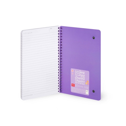 Caderno A5 capa dura espiral LEGAMI Flowers "Good things take time" pautado 160 folhas 80g com elástico