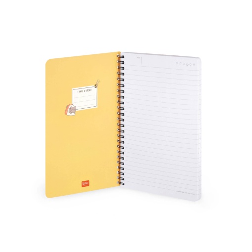 Caderno A5 capa dura espiral LEGAMI Sushi Cat "Every day is Caturday" pautado 160 folhas 80g com elástico