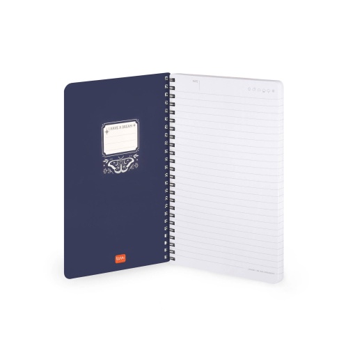 Caderno A5 capa dura espiral LEGAMI Moth "The magic of new beginnings" pautado 160 folhas 80g com elástico