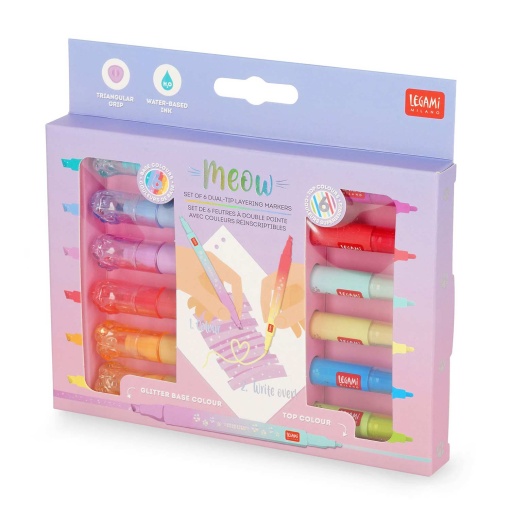 Marcador LEGAMI Kitty "Meow" 2 pontas (6 unidades)