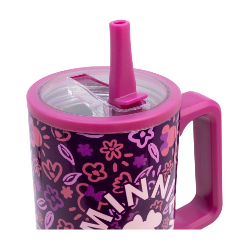 Cool Sipper Thermos Bottle with Straw, Disney Minnie Mouse Cherrylicious, 920ml