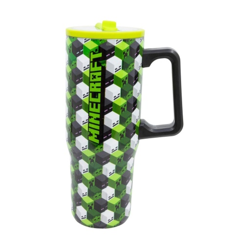 Cool Sipper Thermos Bottle with Straw, Minecraft IconicMono, 920ml