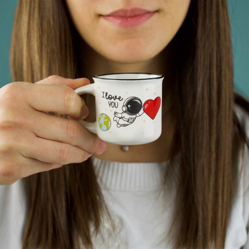 Conjunto 2 chávenas de café LEGAMI Espresso for Two Space "I love you to the moon & back" 50ml
