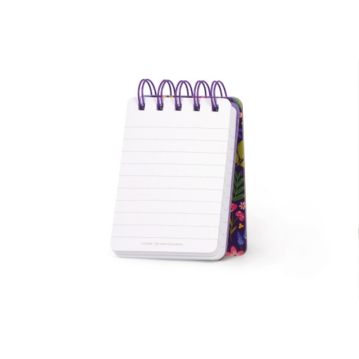 Mini libreta encuadernada en espiral, LEGAMI Travel Flowers, "Las cosas buenas llevan tiempo", con renglones.