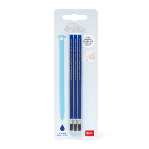 Recarga para esferográfica de gel apagável LEGAMI azul 0,7mm (3 unidades)