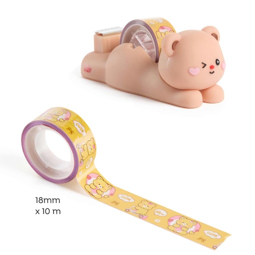 Decorative Washi Tape + dispenser MIQUELRIUS Back2Fun Tape It Easy Bear
