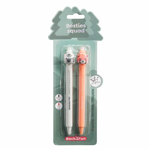 Conjunto 2 esferográficas de gel apagável MIQUELRIUS Back2Fun zebra e Reddy