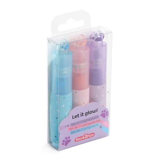 Set of 3 MIQUELRIUS Back2Fun Patita highlighters in pastel colors