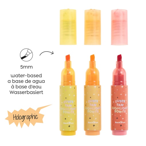 Set of 3 MIQUELRIUS Back2Fun Patita highlighters bright colors