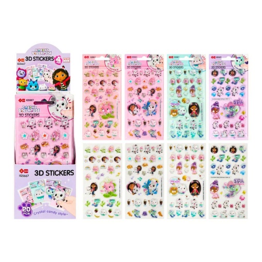 Autocolantes 3D IIGEN Gabby's Dollhouse sortido (1 folha)