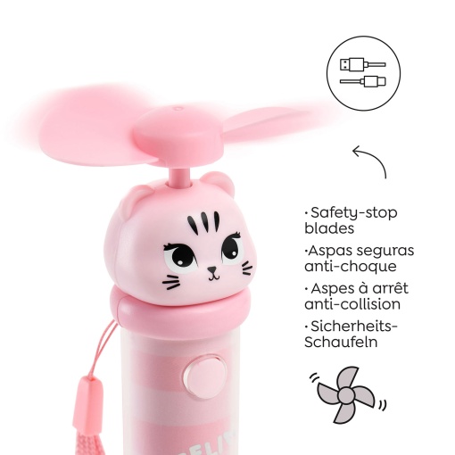 Mini portable fan MIQUELRIUS Back2Fun Fan-Tastic Gang Cat