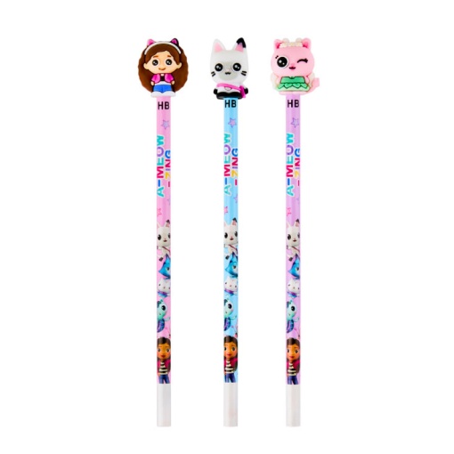 Lápis grafite HB nº 2 com borracha IIGEN GabbyÆs Dollhouse sortido