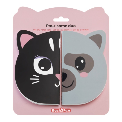 Set of 2 plain notebooks, 34 sheets, 80g, MIQUELRIUS Back2Fun Cat/Dog