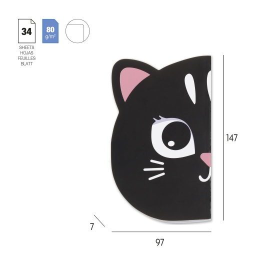 Set of 2 plain notebooks, 34 sheets, 80g, MIQUELRIUS Back2Fun Cat/Dog