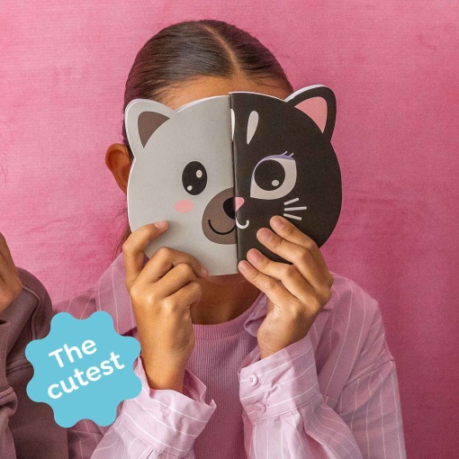 Set of 2 plain notebooks, 34 sheets, 80g, MIQUELRIUS Back2Fun Cat/Dog