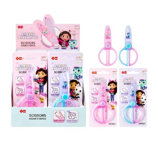 Tesoura escolar 13cm redonda com proteção IIGEN Gabby's Dollhouse sortido