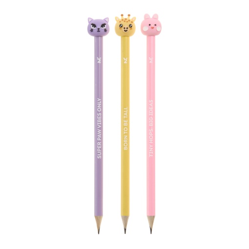 Conjunto 3 lápis grafite MIQUELRIUS Back2Fun Wild Friends
