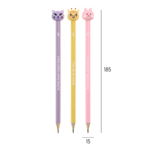 Conjunto 3 lápis grafite MIQUELRIUS Back2Fun Wild Friends
