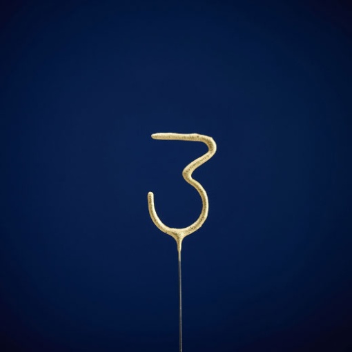 WonderCandle gold sparkler candle #3