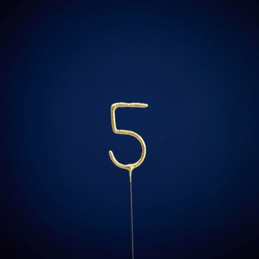 WonderCandle gold sparkler candle #5