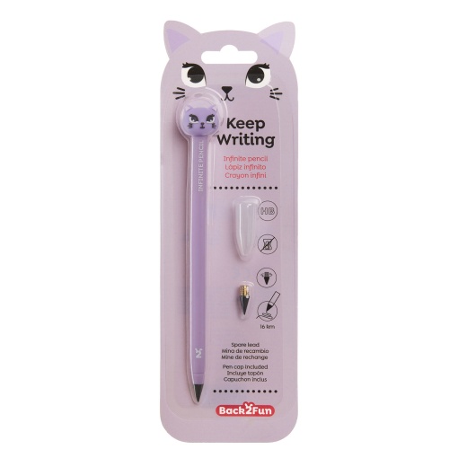 Lápis infinito MIQUELRIUS Back2Fun HB nº 2 + recarga Gato