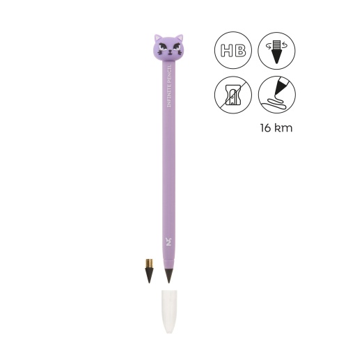 Lápis infinito MIQUELRIUS Back2Fun HB nº 2 + recarga Gato