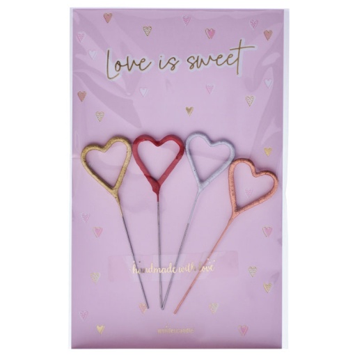 WonderCandle heart sparkler candle "Love is Sweet" (4 units)
