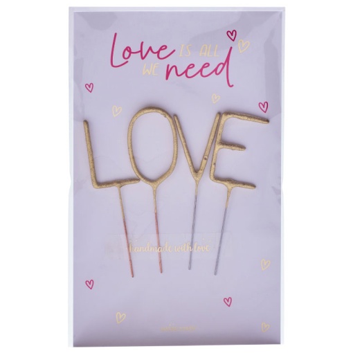 Vela sparkler WonderCandle Love "Love is All We Need" (4 unidades)