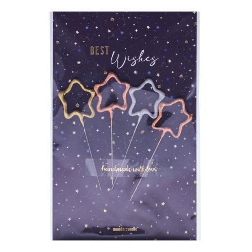 WonderCandle Star Sparkler Candle "Best Wishes" (4 units)