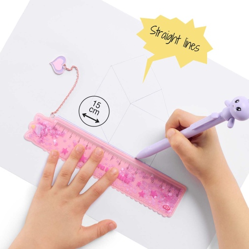 MIQUELRIUS Back2Fun Glitter Unicorn Ruler, 15cm