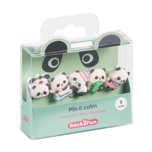 Set of 5 MIQUELRIUS Back2Fun Clip & Calm panda pillows