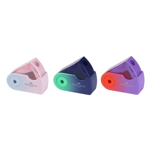 FABER-CASTELL Follow Your Flow mini sleeve sharpener with reservoir, assorted.