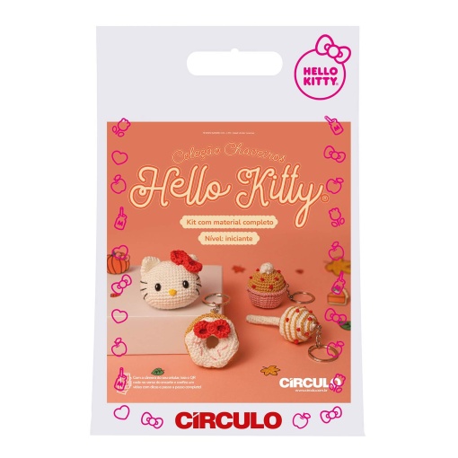 Kit de crochet CÍRCULO Amigurumi Hello Kitty porta-chaves