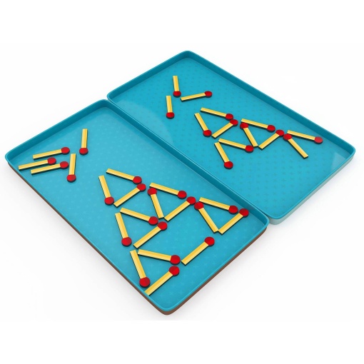 Magnetic matchstick puzzle game THE PURPLE COW (Portuguese version)