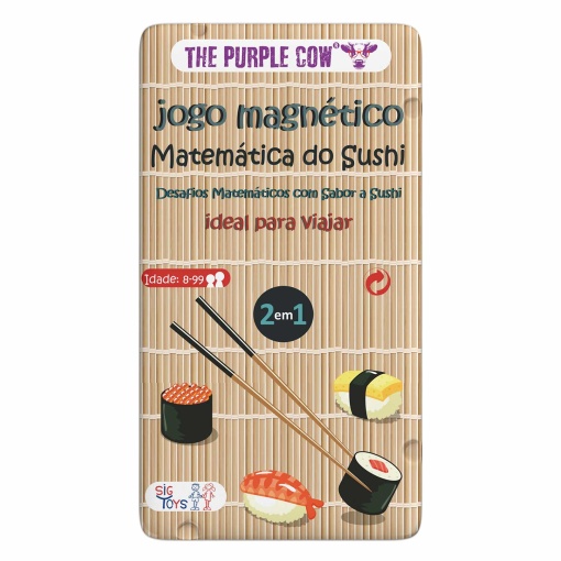 Juego matemático magnético sobre sushi LA VACA PÚRPURA (versión portuguesa)
