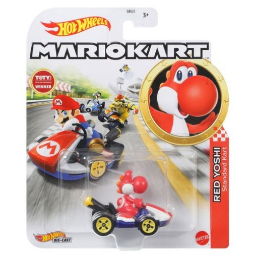 Hot Wheels Mario Kart car + figure Red Yoshi Mattel GBG25/GPD90