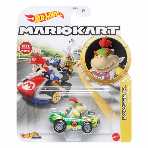 Hot Wheels Mario Kart car + figure Bowser Jr. Mattel GBG25/HDB27