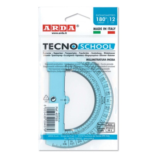 Transferidor Arda Tecnoschool 180 graus 12cm