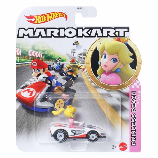 Hot Wheels Mario Kart car + Princess Peach P-Wing Mattel GBG25/GJH58 figure