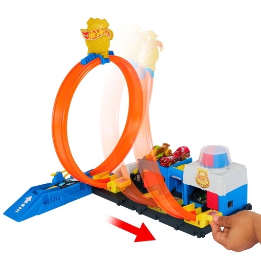 Hot Wheels City pista super estação de polícia Mattel JBM71