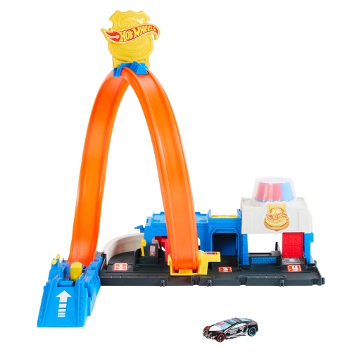 Hot Wheels City pista super estação de polícia Mattel JBM71