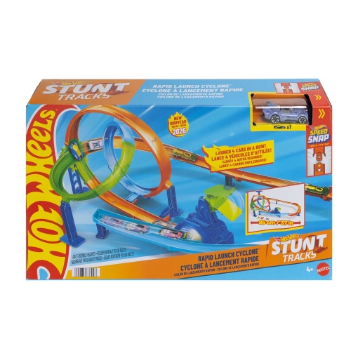 Pista de acrobacias Hot Wheels Fast Launch Cyclone Track Mattel JHK73