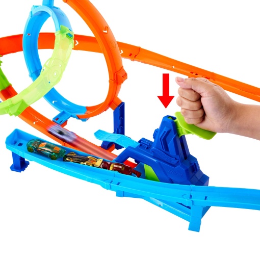 Pista de acrobacias Hot Wheels Fast Launch Cyclone Track Mattel JHK73