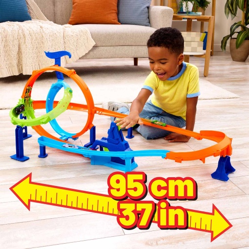 Pista de acrobacias Hot Wheels Fast Launch Cyclone Track Mattel JHK73