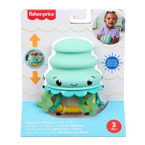 Fisher-Price Mattel JHB54/JHB57 Squish Seas silicone jellyfish-shaped rock